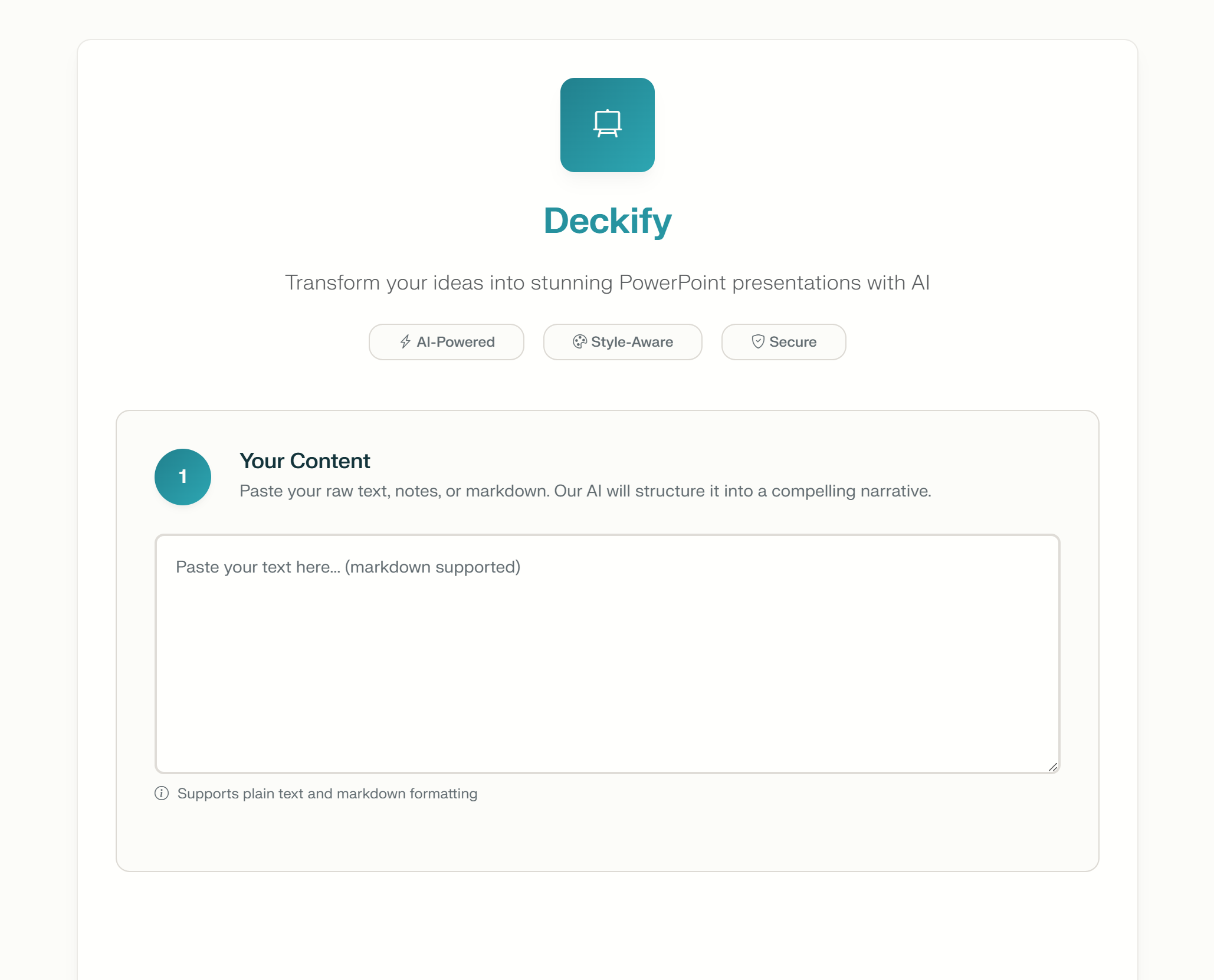 Deckify PPT Generator